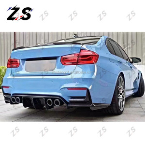 Diffuseur arrière en carbone <span class=keywords><strong>ZS</strong></span> pour BMW F80 F82 F83 F8X M3 M4 mise à niveau V Style diffuseur de lèvre de pare-chocs arrière en Fiber de carbone 2012-2020 - Product Image 3