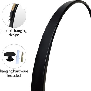 <span class=keywords><strong>Espejo</strong></span> Redondo Colgante de <span class=keywords><strong>Cuerda</strong></span> con Marco de Hierro Negro de 24 Pulgadas, Decoración Moderna y Duradera para Baños, Salas de Estar y Entradas - Product Image 5