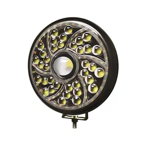 Round Led Work Lamp 45w 5 Inch Led Headlight With Amber Turn Signal Auxiliary Light