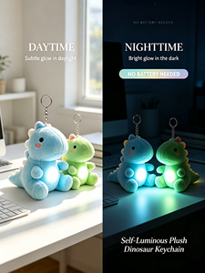 Coussin en peluche dinosaure lumineux sans danger et non toxique, tissu lumineux personnalisé sans batterie, veilleuse douce pour apaiser la peur des enfants - Product Image 4