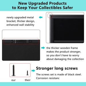 Sports Card Display Case 24*31" Lockable Black Baseball Trading Cards Display Case With Clear Acrylic for Cards Collection - Product Image 4