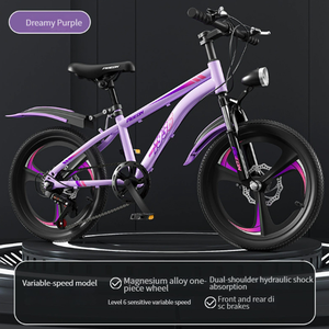 Bicicletta da <span class=keywords><strong>Montagna</strong></span> con Forcella Ammortizzata e Telaio in Acciaio ad Alto Tenore di Carbonio, Freni a Doppio Disco <span class=keywords><strong>per</strong></span> <span class=keywords><strong>Bambini</strong></span> 6-18 Anni (18-24 Pollici) - Product Image 2
