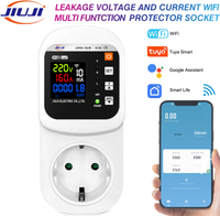 Prise intelligente WiFi JIUJI Tuya avec protection contre les surtensions et les fuites de courant, contrôle à distance, surveillance par application prépayée