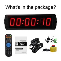 Sistem Pengatur Waktu Elektronik GANXIN 4 Inci 6 Digit Layar Besar Jam Dinding Digital Serbaguna Penghitung Mundur dengan Tombol Tekan Berkabel