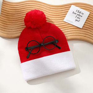 New Christmas Knitted Beanie with Red White Warm Winter Hat for Xmas New Year Holiday Gifts - Product Image 2