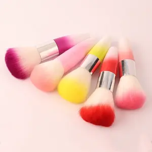 Professional Acrylic Handle Flower Nail Dust Brush Colorful Nail Cleaning Brush Nail Art Tool Cleaning Brush