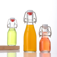 Bouteille en verre personnalisée avec bouchon à bascule pour boissons, jus, eau, bière, bouteille en verre carrée ou ronde, 60 ml, 150 ml, 250 ml, 500 ml, 750 ml