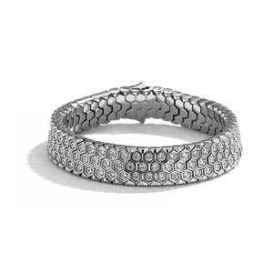 Bracelets de luxe 15 mm en acier inoxydable 316 avec zircone cubique 3A polie, style tennis - Product Image 4