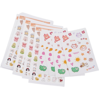 Feuilles d'autocollants en vinyle découpés sur mesure, mignons et de style dessin animé, pour la décoration de journaux, de scrapbooking et de papeterie