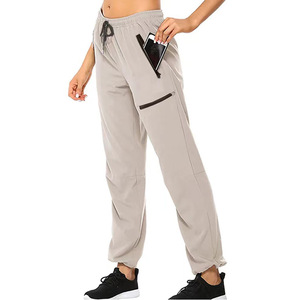 <strong>Women's</strong> UPF 50+ <strong>Cargo</strong> Long <strong>Pants</strong> Quick Dry &amp; Lightweight Waterproof Outdoor Sportswear With Elastic Waist &amp; Zipper Casual Style - Product Image 1