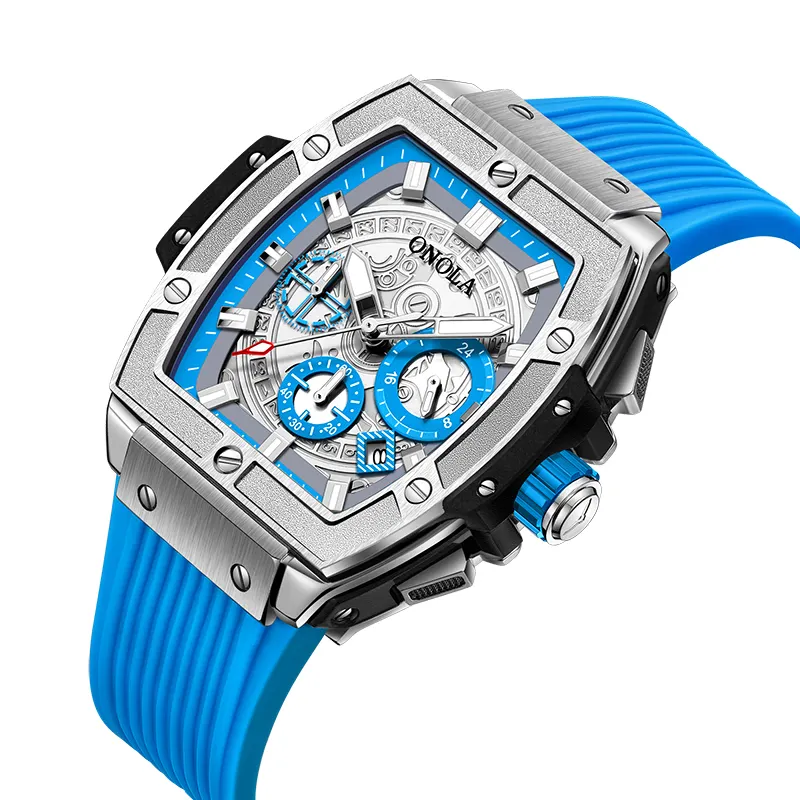 ONOLA 6825B Chinese Wholesale quartz wrist watch silicone Band Skeleton Relogio OEM design famous brand watch