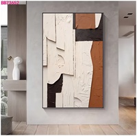 100% Art de peinture sur toile 3D à texture moderne faite à la main avec cadre