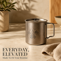 Tasse en titane moderne et minimaliste pour le thé, le café, le bureau et les activités de plein air – Personnalisation du logo en gros pour les programmes de marque privée