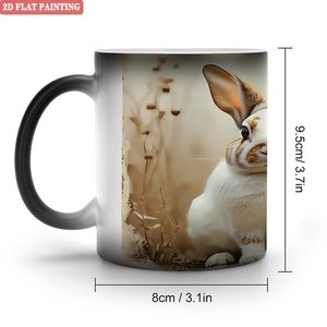 Frosted Black <b>Ceramic</b> <b>Mug</b> 11oz Heat Sensitive Blank Cup Corporate Gift - Product Image 1