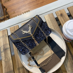 Women's Small Square Bag <b>Glitter</b> Deer Chain Crossbody Bag For Everyday Outfits Summer 2021 - Product Image 3