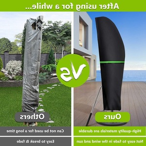 Housse de parasol d'extérieur en polyester noir imperméable, forme banane, design minimaliste pour terrasse - Product Image 3