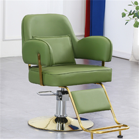 Fauteuil de Barbier Ergonomique Inclinable avec Pompe Hydraulique, Repose-Pieds Réglable, Rotation à 360°, en Similicuir Durable
