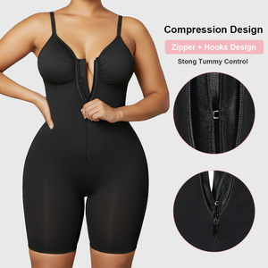 Body gainant sexy sans couture en nylon fin pour femme avec fermeture éclair pour le contrôle du ventre et l'amélioration des hanches - Product Image 2