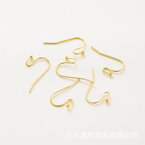 <b>Earring</b> <b>Hooks</b> 14k 18k Gold Plated Copper Color Retention DIY Jewelry Findings 12x22mm Wholesale - Product Image 4