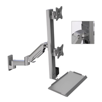 Plateau de clavier industriel T8-GAKB-SPB avec 2 écrans Support de lecteur USB pour lecteur de codes à barres Station de travail personnalisable OEM