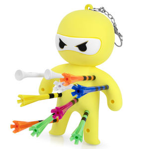 Support de tee de golf en caoutchouc jaune Nin/Ja personnalisé avec clip – Accessoire de golf amusant - Product Image 1