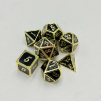 Set Dadu DND Polihedral Paduan Seng Ukiran Naga Biru Buatan Tangan Mewah untuk Permainan RPG