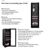Réfrigérateur à vin Alcool Personnalisé 75 Litres Mini bar électrique commercial Refroidisseur à vin pour hôtel et usage domestique