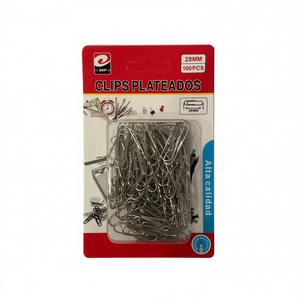 Clips Plateados 28Mm 100Pcs Alta Calidad Oficina - Product Image 1