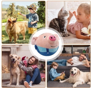 Hoạt động di chuyển Pet đồ chơi sang trọng, tương tác con chó đồ chơi Pet nảy quả bóng, USB có thể sạc lại tương tác có thể giặt phim hoạt hình lợn sang trọng - Product Image 5