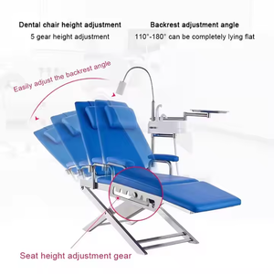Sedia dentale <span class=keywords><strong>Mobile</strong></span> in metallo economica per chirurgia orale piegata e salvaspazio con fonte di energia elettrica e turbina - Product Image 3