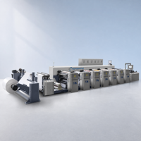 Machine d'impression flexographique automatique 4 couleurs personnalisée, structure en ligne, vitesse de 240 m/min