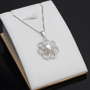 S925 Silver Flower Shaped Pendant for Women Handmade Pearl Necklace with Empty <b>Holder</b> Personalized <b>Jewelry</b> DIY Accessories - Product Image 1