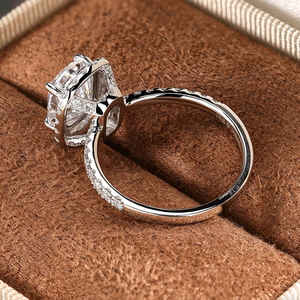 Bague en diamant cultivé en laboratoire SGARIT, or 18 carats, VVS D 1ct 2ct 3ct, certificat IGI, coupe coussin, design halo, pour femme, fiançailles - Product Image 3