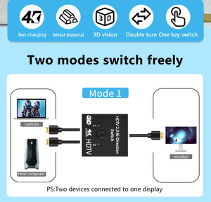 Commutateur <span class=keywords><strong>HDMI</strong></span> bidirectionnel 2X1 <span class=keywords><strong>ou</strong></span> répartiteur <span class=keywords><strong>HDMI</strong></span> 1X2 Sélecteur répartiteur bidirectionnel <span class=keywords><strong>HDMI</strong></span> avec HDCP Passthrough 3D 4K * 2K - Product Image 2
