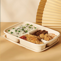 Vaisselle jetable biodégradable pour restaurant, boîte à lunch, boîte à bento en amidon de maïs
