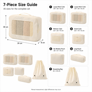 Logo personnalisé, 7 pièces, cubes de rangement imperméables, organisateur de voyage, OEM ODM, vente en gros, grande capacité, étuis de rangement pour bagages, nylon, valise - Product Image 3