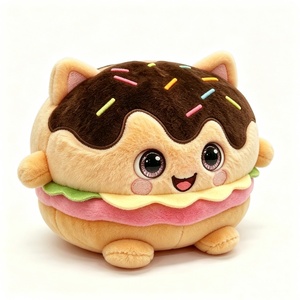 Peluche personnalisée en forme de burger pour chat, peluche en forme de donut burger, peluche alimentaire pour chat, peluche hamburger, peluche dessert - Product Image 2