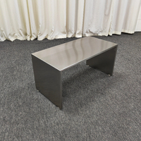 Table basse rectangulaire moderne en acier inoxydable brossé, taille personnalisée, table centrale en métal pour bureau et salon