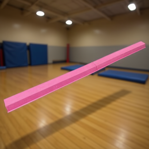Barre d'équilibre pliable de 8 pieds en flanelle rose, équipement d'entraînement de gymnastique pour jeunes athlètes - Product Image 2