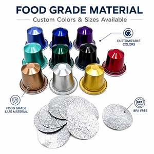 Fournitures pour café, thé et expresso : <span class=keywords><strong>Capsules</strong></span> de café vides en <span class=keywords><strong>aluminium</strong></span> couleur personnalisée, K-cups, dosettes de café et <span class=keywords><strong>capsules</strong></span> de thé – Ensemble - Product Image 2