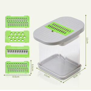 Mini Picador de Verduras de 4 Cuchillas con Tapa Transparente <span class=keywords><strong>y</strong></span> Soporte de Cuchillas Extraíble, Rebanador de Alimentos Multifunción <span class=keywords><strong>para</strong></span> una Preparación Rápida en la Cocina - Product Image 5