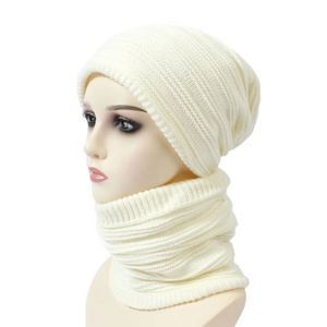 Unisex Winter Beanie Hats Scarf Set Warm Knit Hat Thick Fleece Lined Slouchy Skull Cap Beanies <b>Neck</b> <b>Warmer</b> 2 Pcs Chapeau - Product Image 1