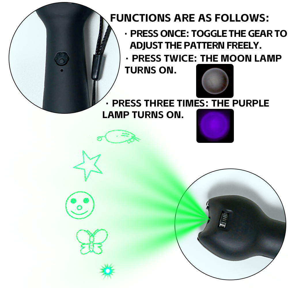 515nm Green Laser Cat Toy for Interactive Play | Xuelin Model M011 | Engaging Pet Entertainment Devi