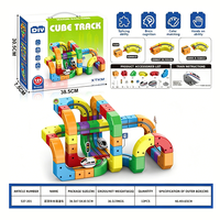 Ensemble de rails magiques DIY, options 51/81/123 pièces, blocs de construction 3D avec wagon de train, jouet éducatif pour enfants, vente en gros XTKM