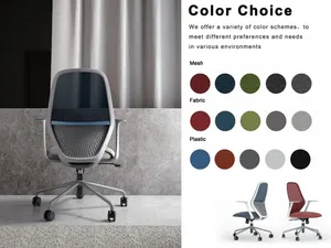 Silla de oficina <span class=keywords><strong>VIP</strong></span> de lujo nórdica, cómoda silla de ordenador de malla moderna con ruedas de nailon negro 60R - Product Image 5