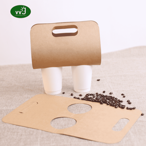 Portavasos <span class=keywords><strong>VVG</strong></span> de 2 o 4 tazas, portavasos de papel Kraft desechable para entrega, para llevar, café, leche, té, bebida, jugo - Product Image 5