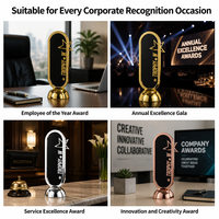 Trophée d'art métallique personnalisé avec accent étoile, plaqué or, argent, or rose, cadeau de récompense personnalisé pour champion, vente en gros