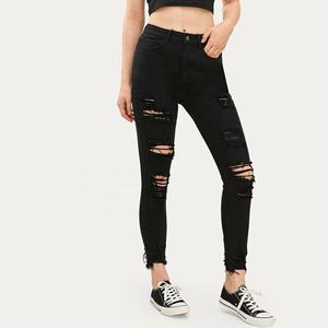 Black, factory price, the quality nice women ripped jeans fashion ASOS - Product Image 5