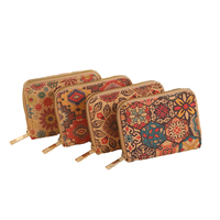 Portefeuille court pour femmes tendance, blocage RFID, cuir PU, porte-monnaie multifonctionnel, vente en gros, style ethnique floral
