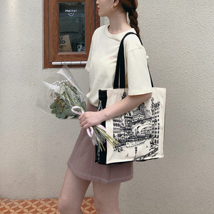Sac en toile de coton écologique, sac d'épicerie, toile pour <span class=keywords><strong>Shopping</strong></span> de plage, nouvelle collection 2020 - Product Image 3
